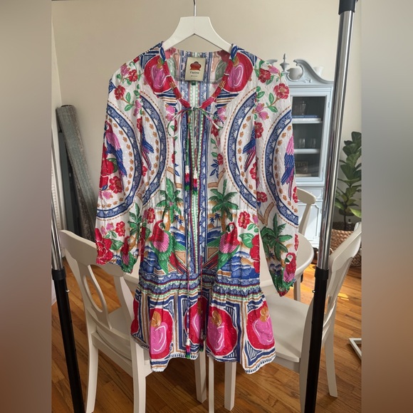 EUC FARM Rio Flowers Beach Mini Dress, Size XS - Picture 5 of 6